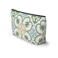 Portugal Tile Accessory Pouch w T-bottom in Green